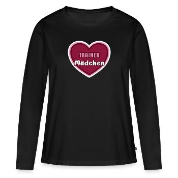 Trainer Mädchen Trainerin Trainermädchen Girl Kind - Frauen Premium Bio Langarmshirt - Schwarz - Vorne - Julia (174cm)