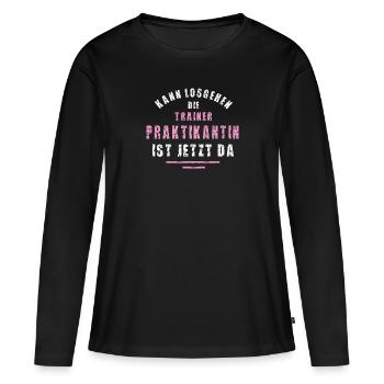 Trainer Praktikantin Danke Praktikum Training - Frauen Premium Bio Langarmshirt - Schwarz - Vorne - Julia (174cm)