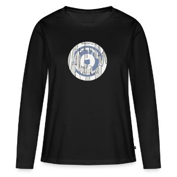 Kreis Design abstrakt blau grau 005 - Frauen Premium Bio Langarmshirt - Schwarz - Vorne - Julia (174cm)