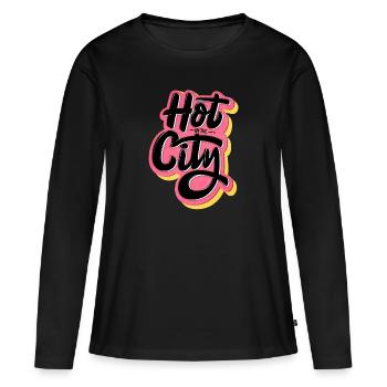 Sommerhitze - Frauen Premium Bio Langarmshirt - Schwarz - Vorne - Julia (174cm)