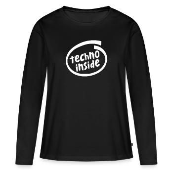 Techno inside in tel circle - Frauen Premium Bio Langarmshirt - Schwarz - Vorne - Julia (174cm)