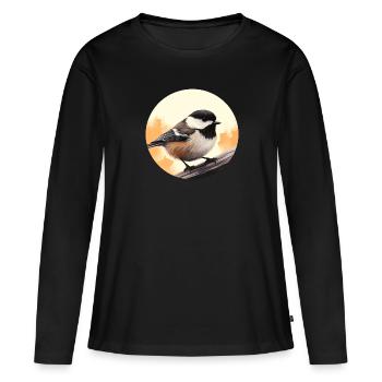 Mésange - T-shirt manches longues Premium bio Femme - noir - Devant - Julia (174cm)