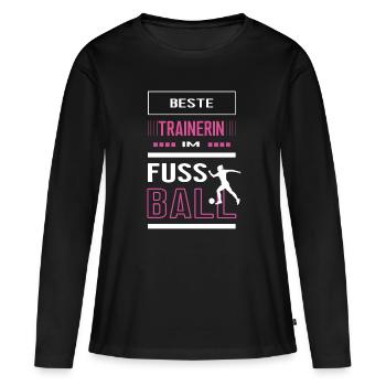 Fussball Trainerin Beste Fussballtrainerin Frauen - Frauen Premium Bio Langarmshirt - Schwarz - Vorne - Julia (174cm)