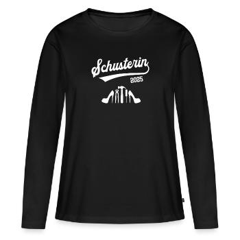 Schusterin 2025 Ausbildung Prüfung Schuster - Frauen Premium Bio Langarmshirt - Schwarz - Vorne - Julia (174cm)