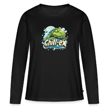 Chill-ex - T-shirt manches longues Premium bio Femme - noir - Devant - Julia (174cm)