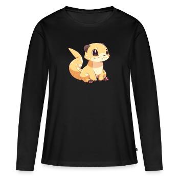Mangouste - T-shirt manches longues Premium bio Femme - noir - Devant - Julia (174cm)