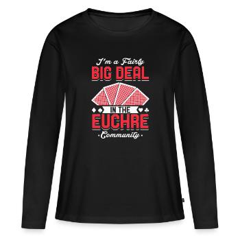 Euchre Community - Jeu de cartes Euchre Design - T-shirt manches longues Premium bio Femme - noir - Devant - Julia (174cm)