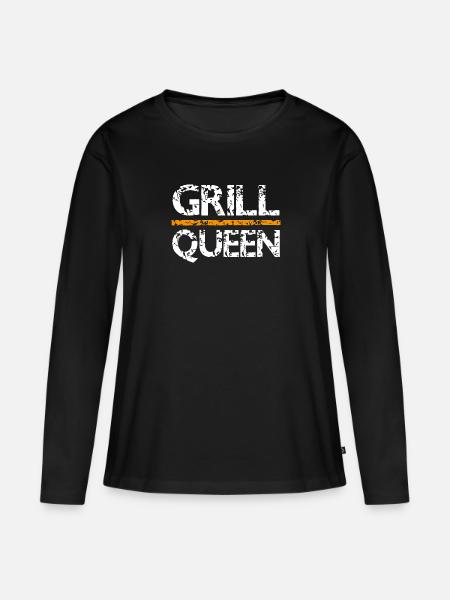 Grill Queen Grill - Women's Premium Organic Long Sleeve Shirt - black