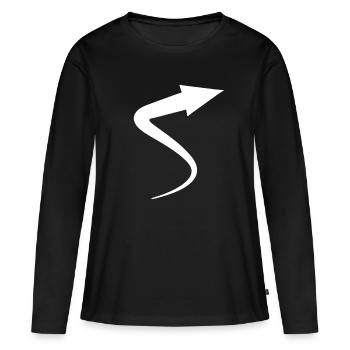 Flèche - T-shirt manches longues Premium bio Femme - noir - Devant - Julia (174cm)