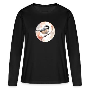 Mésange - T-shirt manches longues Premium bio Femme - noir - Devant - Julia (174cm)