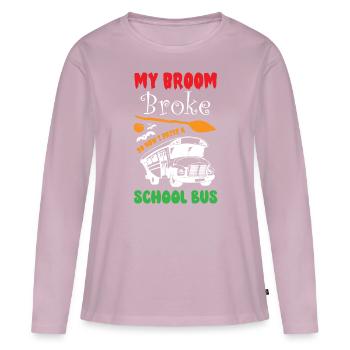 Funny Witch School Bus Driver Halloween - Women's Premium Organic Long Sleeve Shirt - dusky pink - Front - Julia (174cm)