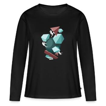 équipe sympa - T-shirt manches longues Premium bio Femme - noir - Devant - Julia (174cm)
