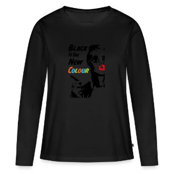 Le noir est la nouvelle couleur - T-shirt manches longues Premium bio Femme - noir - Devant - Julia (174cm)