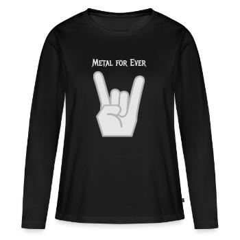 métal - T-shirt manches longues Premium bio Femme - noir - Devant - Julia (174cm)