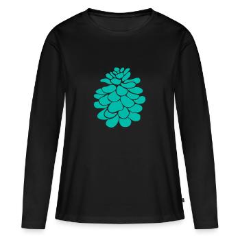 pin vert - T-shirt manches longues Premium bio Femme - noir - Devant - Julia (174cm)