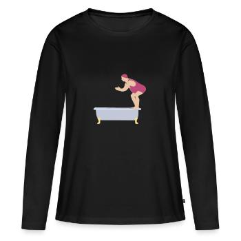 plongeurs de bain - T-shirt manches longues Premium bio Femme - noir - Devant - Julia (174cm)