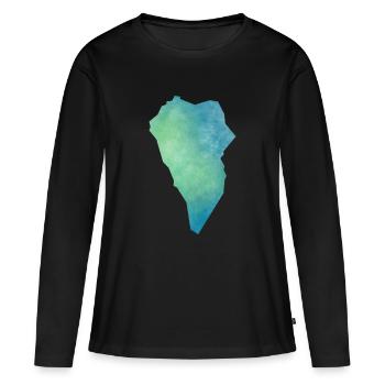 La Palma - Frauen Premium Bio Langarmshirt - Schwarz - Vorne - Julia (174cm)