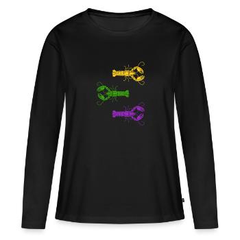 Mardi Gras Crawfish Jester hat Bead Tee New - Women's Premium Organic Long Sleeve Shirt - black - Front - Julia (174cm)