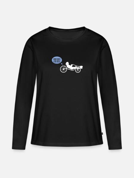 Liegerad Bike-Fahrrad-Trike-Triker-Drittelrad - Frauen Premium Bio Langarmshirt - Schwarz