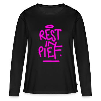 REST IN PIEF (R.I.P.) - Frauen Premium Bio Langarmshirt - Schwarz - Vorne - Julia (174cm)