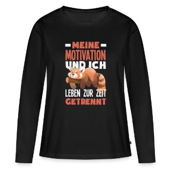 Ma motivation et moi - actuellement séparés - T-shirt manches longues Premium bio Femme - noir - Devant - Julia (174cm)