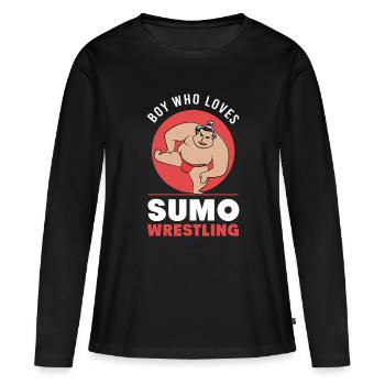 sumo - T-shirt manches longues Premium bio Femme - noir - Devant - Julia (174cm)