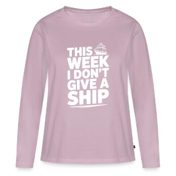 Cette semaine, je m’en fiche complètement - T-shirt manches longues Premium bio Femme - rose poudré - Devant - Julia (174cm)