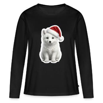 White arctic fox in deep snow - Women's Premium Organic Long Sleeve Shirt - black - Front - Julia (174cm)