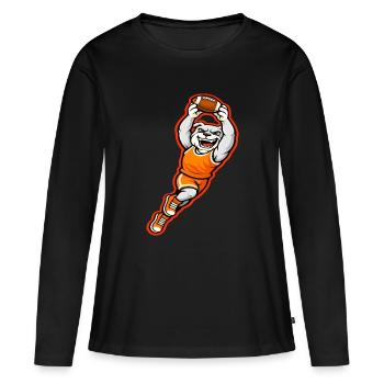 Mascotte du touchdown de football des Bulldogs - T-shirt manches longues Premium bio Femme - noir - Devant - Julia (174cm)