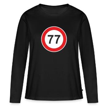 77. Surprise du cadeau de soixante-dix-sept ans - T-shirt manches longues Premium bio Femme - noir - Devant - Julia (174cm)