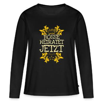Bosse - Frauen Premium Bio Langarmshirt - Schwarz - Vorne - Julia (174cm)