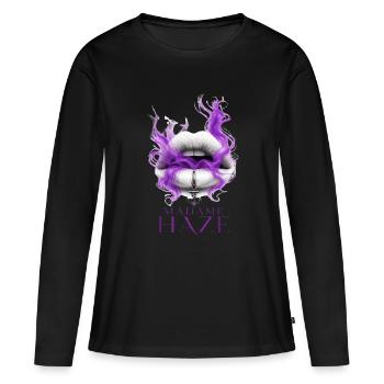 Madame Haze Kiss&Smoke | Sailors Yarn by Cap'nKush - Women's Premium Organic Long Sleeve Shirt - black - Front - Julia (174cm)