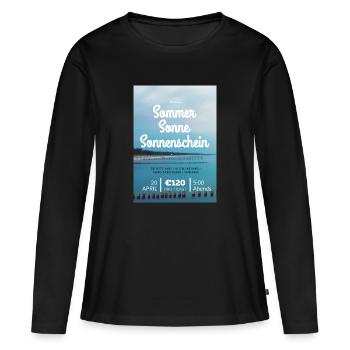 Sommerurlaub Deutschland - Frauen Premium Bio Langarmshirt - Schwarz - Vorne - Julia (174cm)