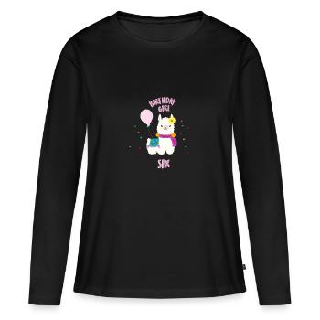 Birthday Girl - T-shirt manches longues Premium bio Femme - noir - Devant - Julia (174cm)