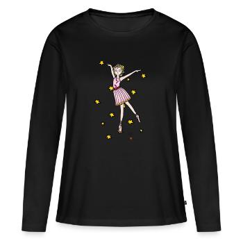 Ballerina - Les Gardiens d'Orbis - T-shirt manches longues Premium bio Femme - noir - Devant - Julia (174cm)