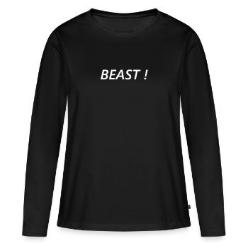 Conception populaire de bête de proverbes - T-shirt manches longues Premium bio Femme - noir - Devant - Julia (174cm)