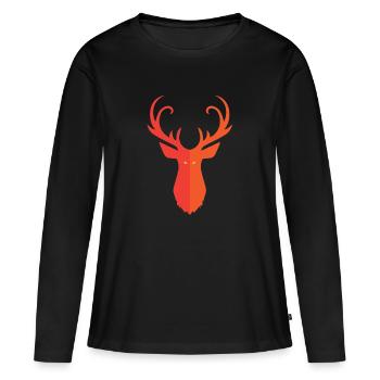 Red deer - Women's Premium Organic Long Sleeve Shirt - black - Front - Julia (174cm)