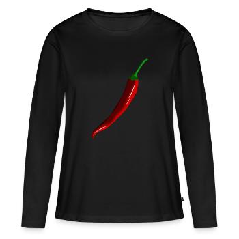 chili - T-shirt manches longues Premium bio Femme - noir - Devant - Julia (174cm)
