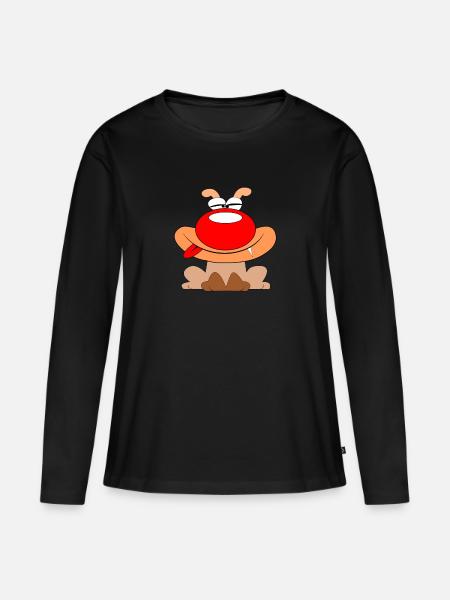 Perro gracioso - Premium økologisk langærmet T-shirt til kvinder - sort