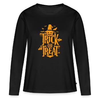 TRICK OR TREAT Halloween costume de citation - T-shirt manches longues Premium bio Femme - noir - Devant - Julia (174cm)