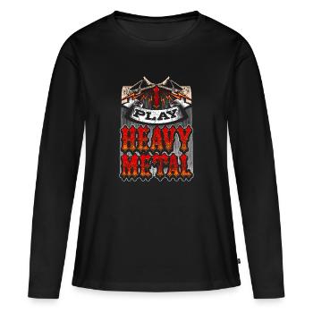 Heavy Metal - T-shirt manches longues Premium bio Femme - noir - Devant - Julia (174cm)