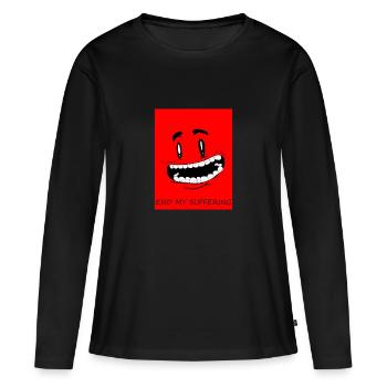 falsches lächeln - Frauen Premium Bio Langarmshirt - Schwarz - Vorne - Julia (174cm)