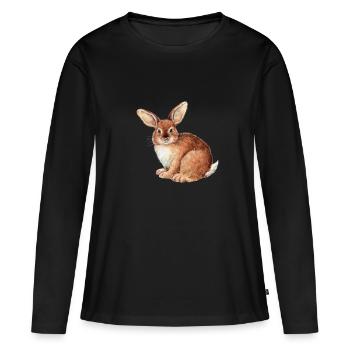 RABBIT ROSA - Women's Premium Organic Long Sleeve Shirt - black - Front - Julia (174cm)