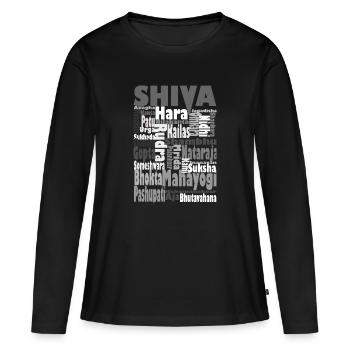 108Names of Shiva grey - Frauen Premium Bio Langarmshirt - Schwarz - Vorne - Julia (174cm)
