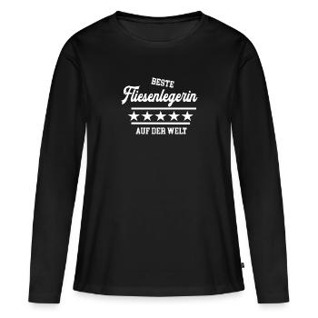 Beste Fliesenlegerin Weltbeste Chefin Fliesenleger - Frauen Premium Bio Langarmshirt - Schwarz - Vorne - Julia (174cm)