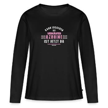 Verkäufer Azubine Ausbildung Lehre Verkäuferin - Frauen Premium Bio Langarmshirt - Schwarz - Vorne - Julia (174cm)