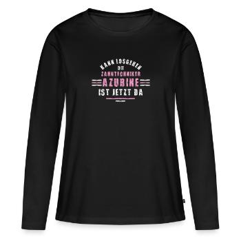 Zahntechniker Azubine Ausbildung Lehre Zahntechnik - Frauen Premium Bio Langarmshirt - Schwarz - Vorne - Julia (174cm)