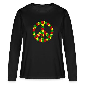 Reggae - T-shirt manches longues Premium bio Femme - noir - Devant - Julia (174cm)