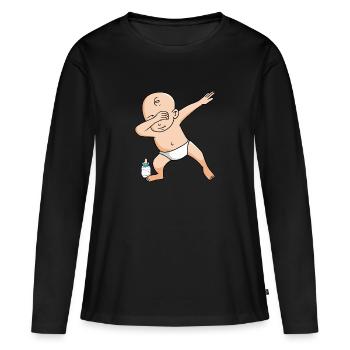 Tamponner bébé - T-shirt manches longues Premium bio Femme - noir - Devant - Julia (174cm)