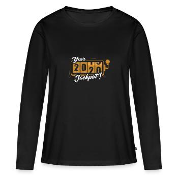 Jackpot pour 2020 - T-shirt manches longues Premium bio Femme - noir - Devant - Julia (174cm)